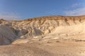 Sunrise over Ustyurt Plateau. District of Boszhir. The bottom of a dry ocean Tethys. Rocky remnants. Kazakhstan. selective focus Royalty Free Stock Photo