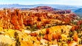 Sunrise over the Vermilion colored Pinnacles, Hoodoos and Amphitheaters along the Navajo Loop Trail in Bryce Canyon National Park Royalty Free Stock Photo