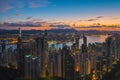 Sunrise over Victoria Harbor Royalty Free Stock Photo