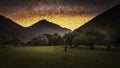 Sunrise over Wasdale in Lake District. Royalty Free Stock Photo