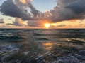 South Beach, Miami sunrise over the water Royalty Free Stock Photo