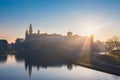Sunrise over Wawel Castle in Cracow, Poland Royalty Free Stock Photo