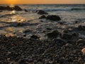 Sunrise over White Point Beach, Nova Scotia, Canada. Royalty Free Stock Photo