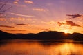 Sunrise over Whitefish Lake, Montana Royalty Free Stock Photo