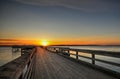 Sunrise over a wooden pier, Sidney, BC Royalty Free Stock Photo