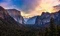 Dramatic Sunrise over Yosemite Valley, Yosemite National Park, California Royalty Free Stock Photo