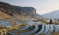 Sunrise over YuanYang rice terraces in Yunnan, China, one of the latest UNESCO World Heritage Sites Royalty Free Stock Photo