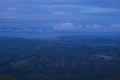 Sunrise overlooking a small coastal town in Puntarenas Costa Rica