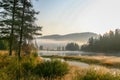 Sunrise at Oxbow Bend in Grand Teton National Park, Wyoming. Royalty Free Stock Photo