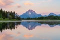 Sunrise at Oxbow Bend on the Snake River in Grand Teton National Park Royalty Free Stock Photo