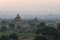 Sunrise Pagodas stupas and temples of Bagan in Myanmar, Burma