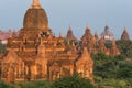 Sunrise Pagodas stupas and temples of Bagan in Myanmar, Burma