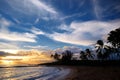 Sunrise with palm trees in Salt Pond Beach Park