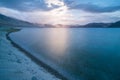 Sunrise at Pangong Tso - Landscape of Nubra Valley in Leh Ladakh, Jammu and Kashmir, India Royalty Free Stock Photo