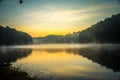 Sunrise at Pangung, pine forest park , Mae Hong Son, North of Th Royalty Free Stock Photo