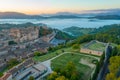 Sunrise panorama of Italian town Urbino