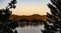 Sunrise Panorama Of Lake Arrowhead Royalty Free Stock Photo