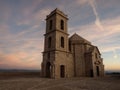 Sunrise panorama view of mountain hill top church chapel Sanctuary Nossa Senhora da Granca in Mondim de Basto Portugal