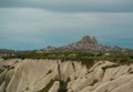 Sunrise panoramic view to Goreme city, Cappadocia, Turkey Royalty Free Stock Photo