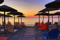 Sunrise at Paralia Katerinis beach Greece Royalty Free Stock Photo