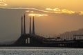 Sunrise at Penang Bridge Royalty Free Stock Photo