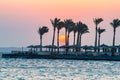 Sunrise on a peninsula of Hurghada on the Red Sea Royalty Free Stock Photo