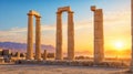 Sunrise in Persepolis, capital of the ancient Achaemenid kingdom Royalty Free Stock Photo