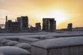 Sunrise in Persepolis city, ancient Persia, Iran. UNESCO heritage