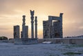 Sunrise in Persepolis city, ancient Persia, Iran. UNESCO heritage