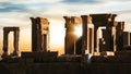 Sunrise in Persepolis. Iran. Ancient Persia. Sunrise and sunset background. Royalty Free Stock Photo