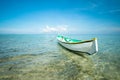 Sunrise and traditional boat tuban beach east java Royalty Free Stock Photo