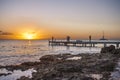 Sunrise on a pier in the sea In Bayahibe 13