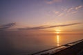 Sunrise in the pinkish sky at Tokyo bay , Japan in autumn. Royalty Free Stock Photo