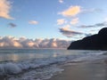 Sunrise at Polihale Beach on Kauai Island, Hawaii. Royalty Free Stock Photo