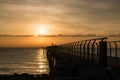 Pont Del Petroli at sunrise in Barcelona in Spain