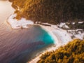 Sunrise at Porto Vathy marble beach in Thasos, Greece