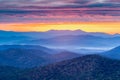 Sunrise Pounding Mill Overlook in Haywood County, Canton, North Carolina Royalty Free Stock Photo