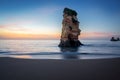 Sunrise at Praia Dona Ana Beach - Lagos, Algarve, Portugal Royalty Free Stock Photo