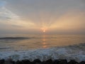 Sunrise in Puducherry, a quiet little town on the southern coast of India.