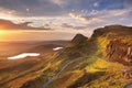 Sunrise at Quiraing, Isle of Skye, Scotland Royalty Free Stock Photo