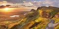 Sunrise at Quiraing, Isle of Skye, Scotland Royalty Free Stock Photo
