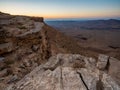 Sunrise in ramon crater Royalty Free Stock Photo