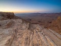 Sunrise in ramon crater Royalty Free Stock Photo