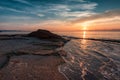 Sunrise in Ravda beach, Bulgaria. Royalty Free Stock Photo