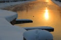 Sunrise reflected in water