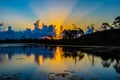 Sunrise Reflecting on Gator Lake Royalty Free Stock Photo