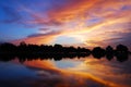 Sunrise reflection,Buddhamonthon, Thailand