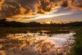 Sunrise with a reflection on bukit bongol kota belud sabah