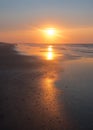 Sunrise Reflection on Ocean Isle Beach Royalty Free Stock Photo