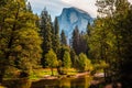 Sunrise Reflections on Half Dome, Yosemite National Park, California Royalty Free Stock Photo